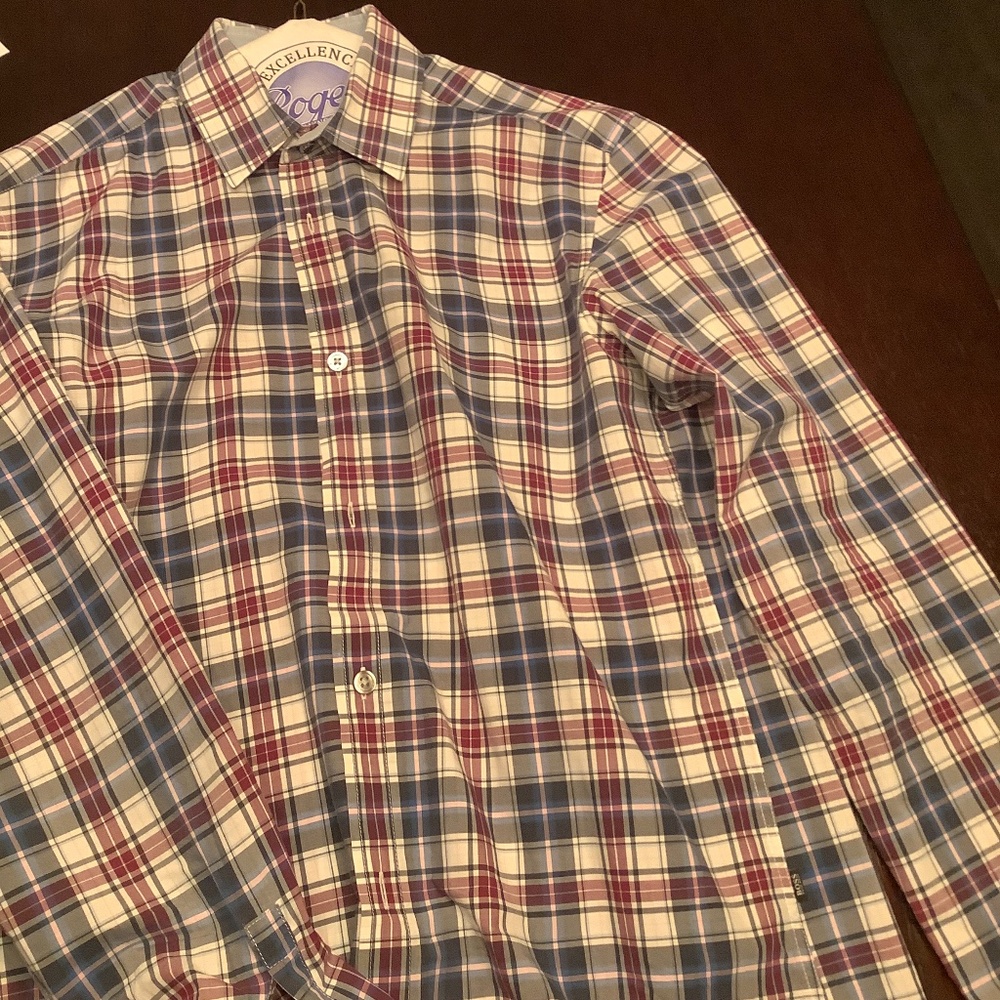 Hugo Boss Long Sleeved Button Down Plaid